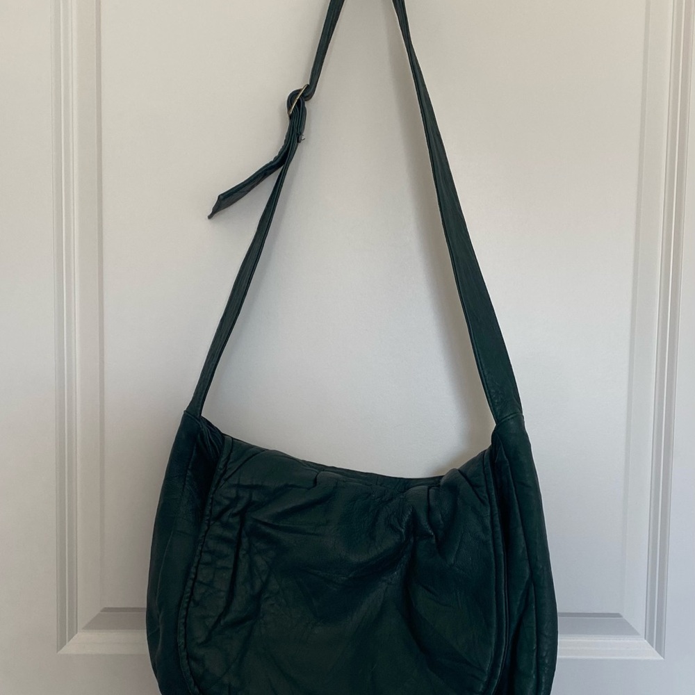Classic Deep Green Shoulder Hobo Bag